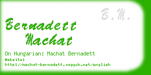 bernadett machat business card